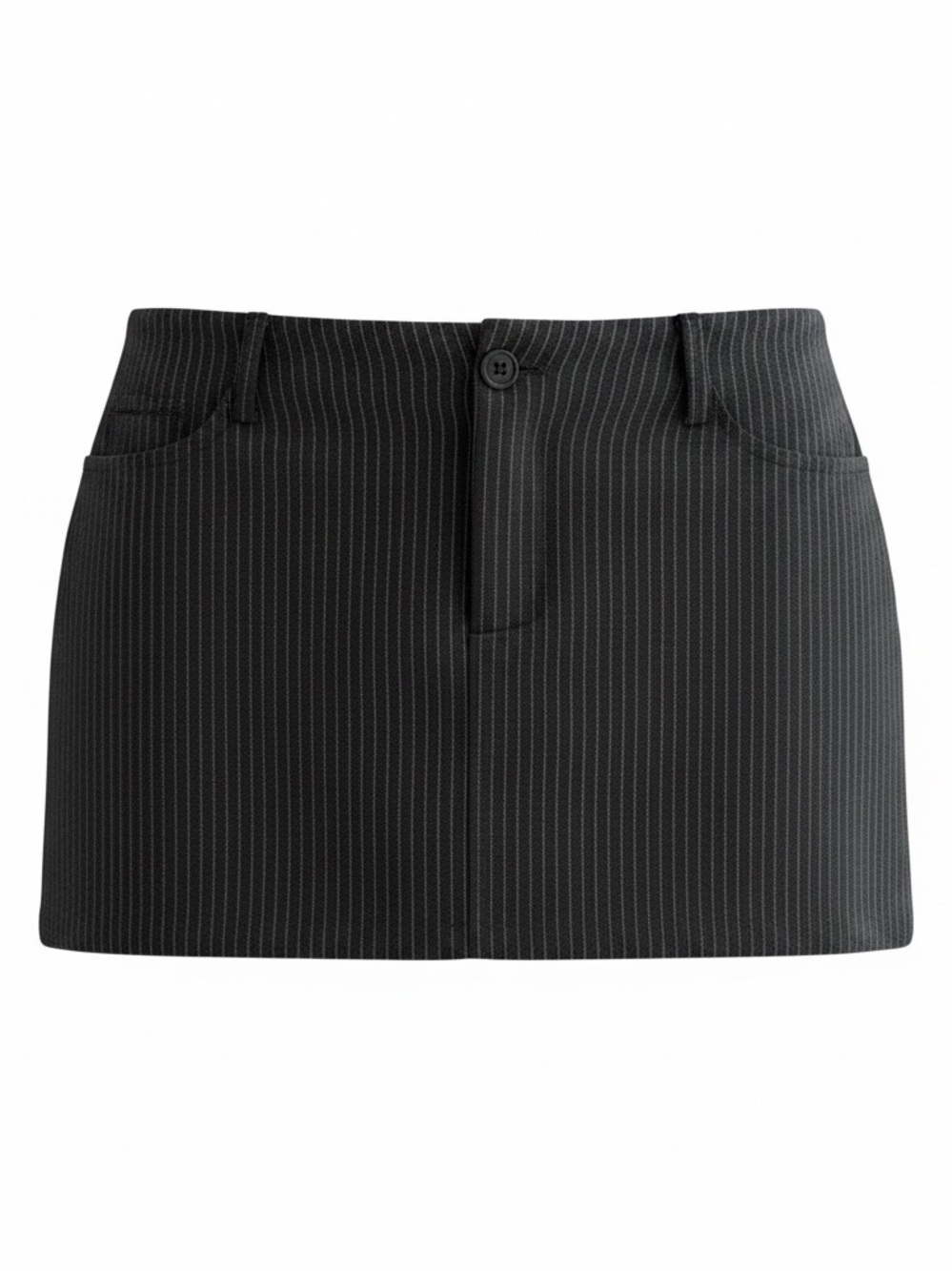 J Galt Mini Skirt Women S Dark Gray Pinstripe Zipper/Button Closure With Shorts
